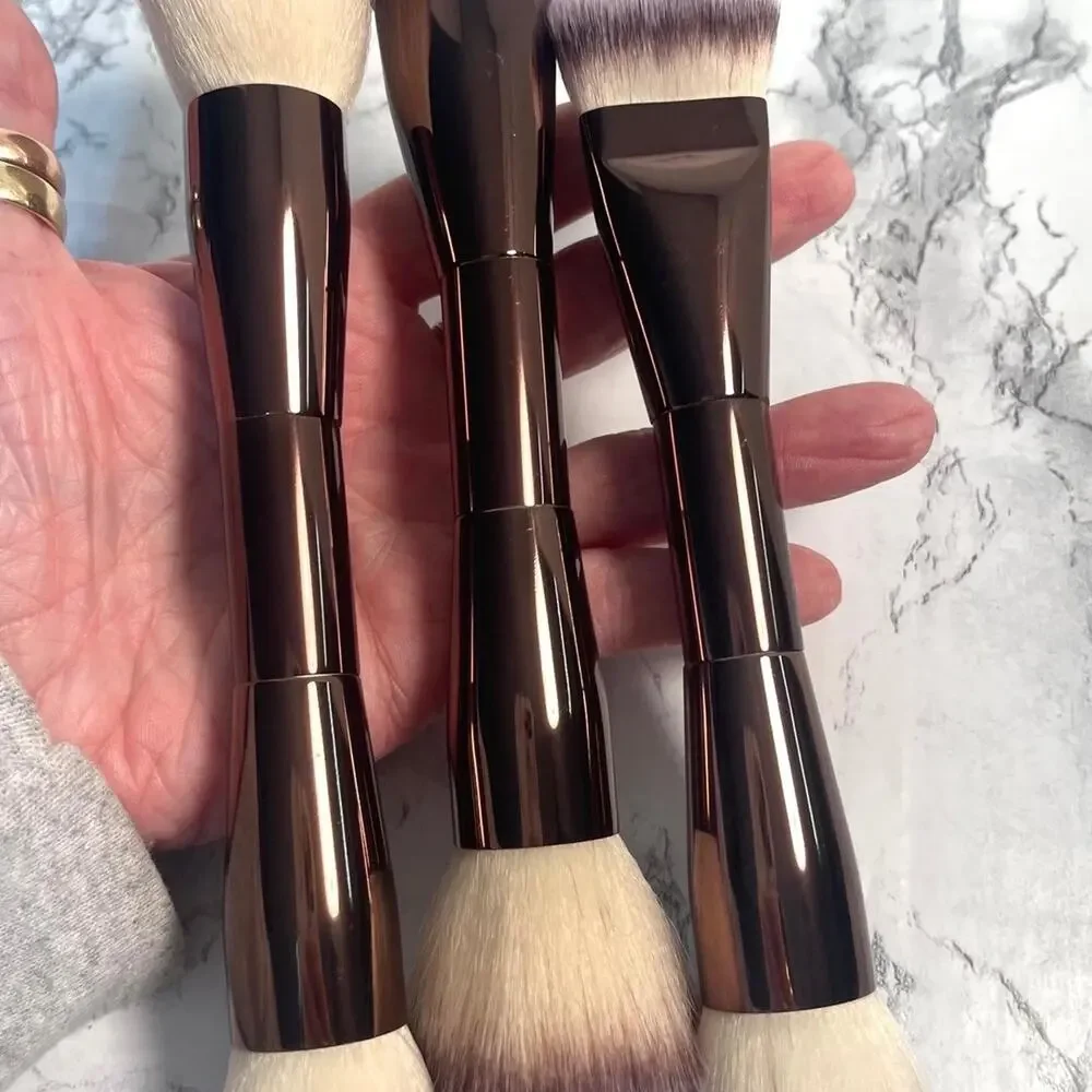 Dual End Makeup Brush Set Trio, New, for Liquids Creams & Powders
